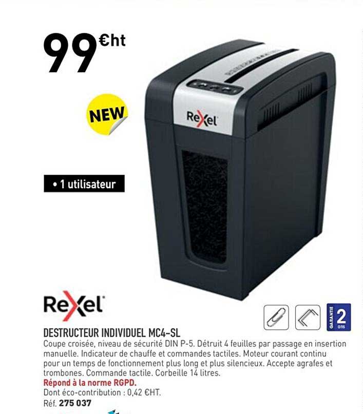 destructeur individuel mc4-sl rexel