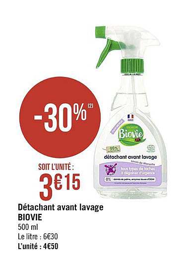 détachant avant lavage biovie