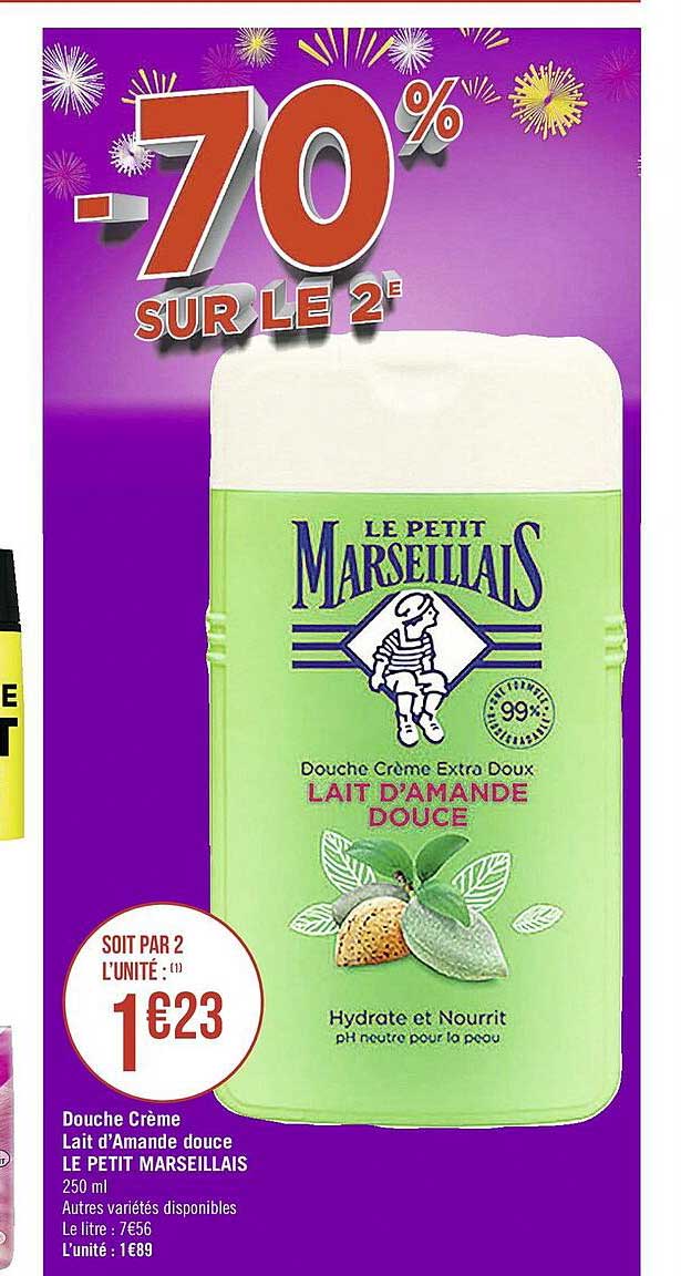 douche crème lait d'amande douce le petit marseillais