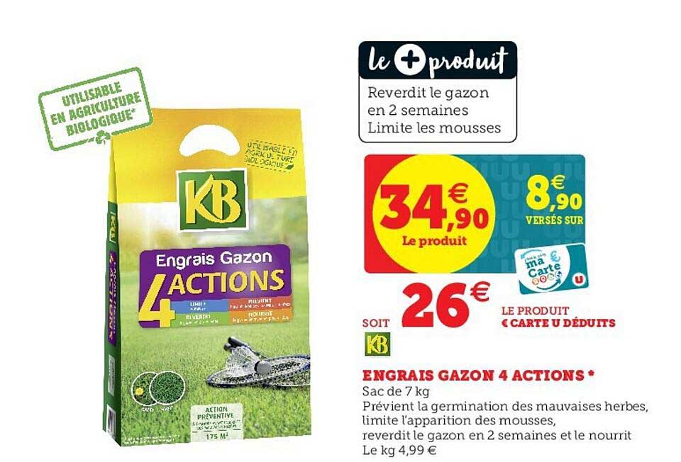 engrais gazon 4 actions kb
