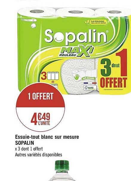 essuie-tout blanc sur mesure sopalin