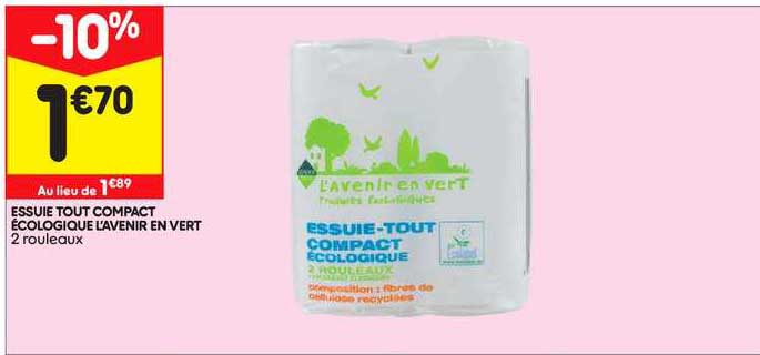 essuie tout compact écologique l'avenir en vert