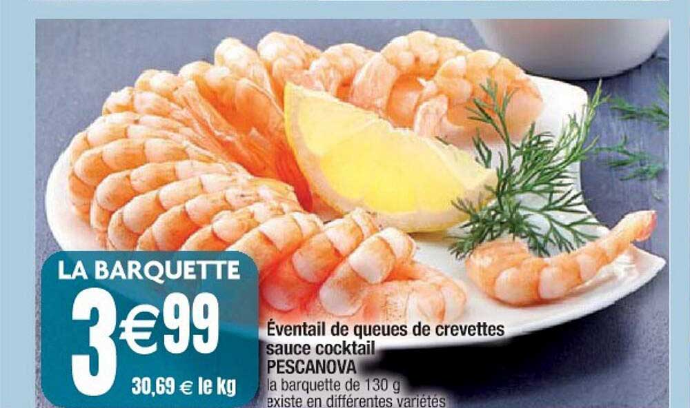 éventail De Queues De Crevettes Sauce Cocktail Pescanova