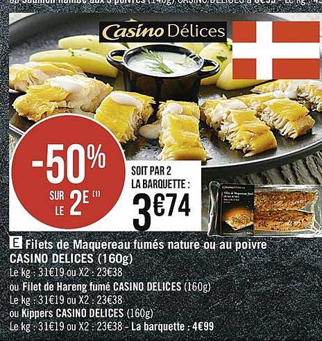 Filets De Maquereau Fumés Nature Ou Au Poivre Casino Délices