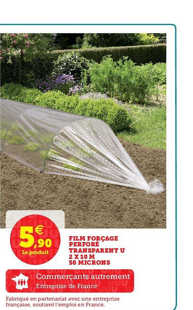 film forçage perforé transparent u 2 x 10 m 50 microns