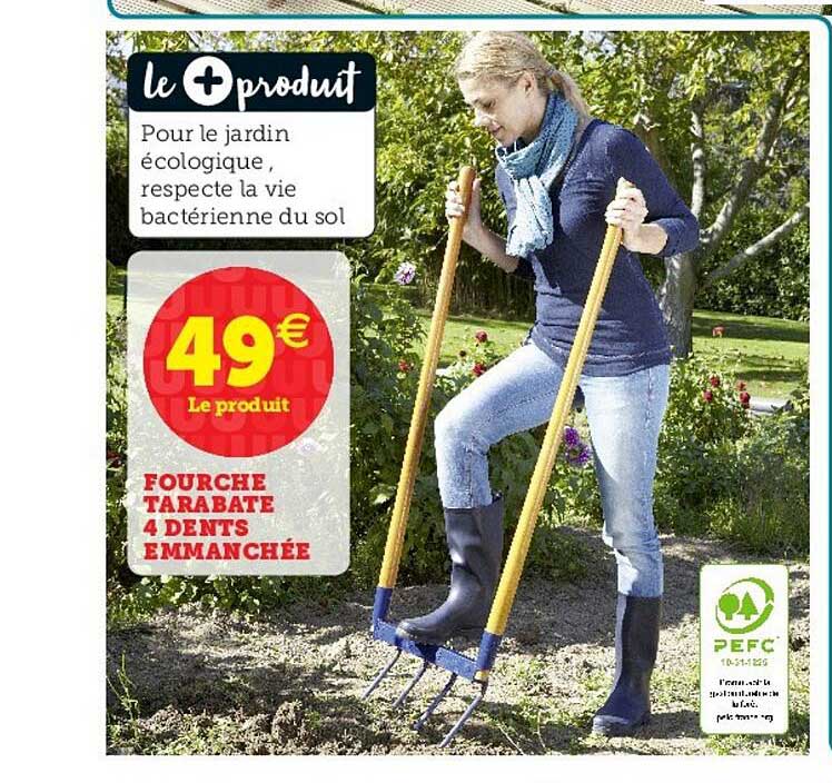 fourche tarabate 4 dents emmanchée