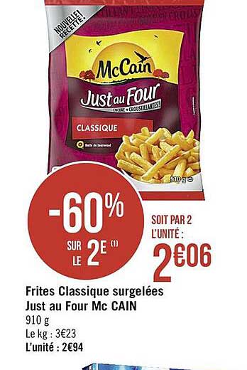 frites classique surgelées just au four mc cain