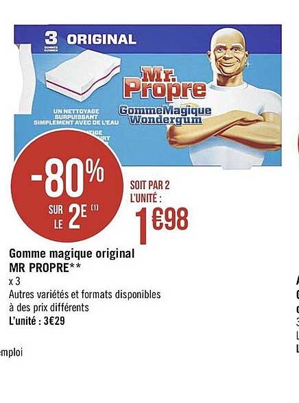 gomme magique original mr propre