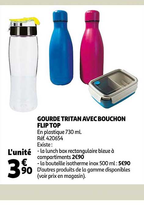 gourde tritan avec bouchon flip top