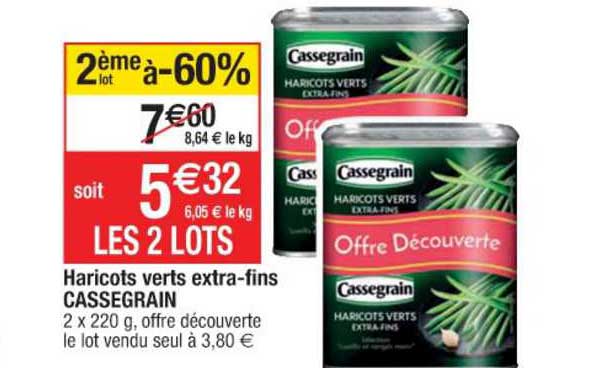 haricots verts extra-fins cassegrain