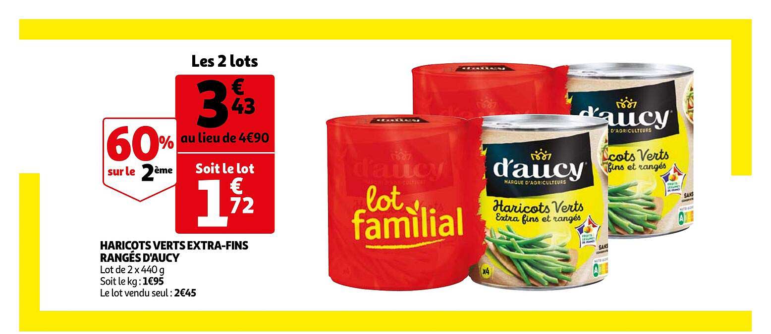 haricots verts extra-fins rangés d'aucy