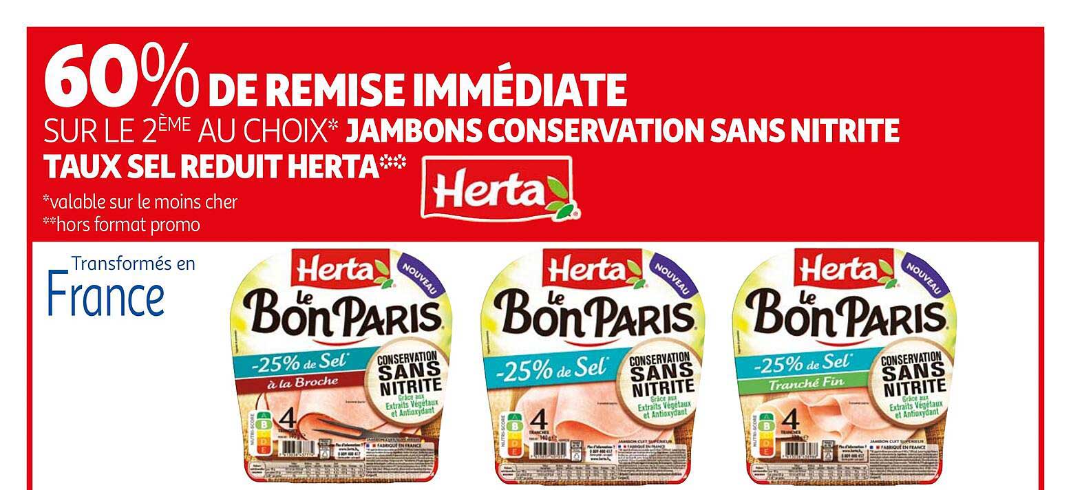 jambons conservation sans nitrite taux sel reduit herta
