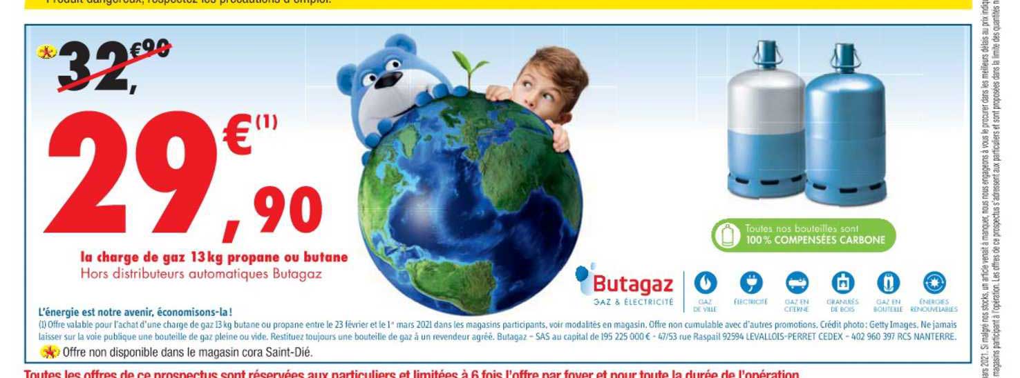 la charge de gaz 13 kg propane ou butane
