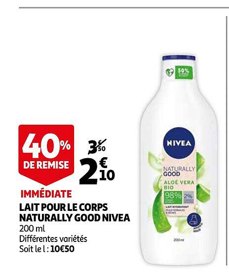 lait pour le corps naturally good nivea