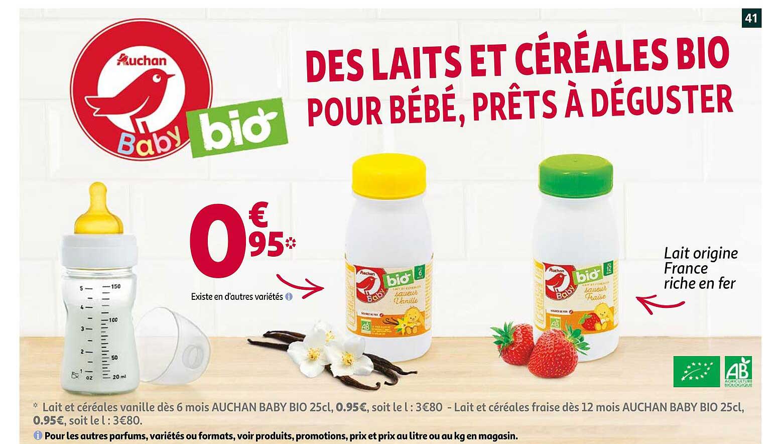laits et céréales bio pour bébé, prêts à déguster