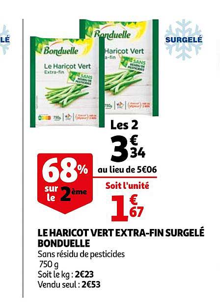 le haricots vert extra-fin surgelé bonduelle