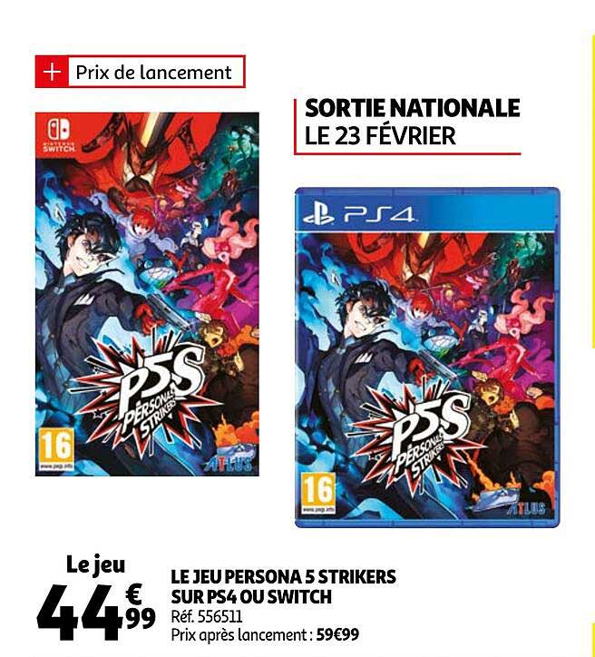 le jeu persona 5 strikers sur ps4 ou switch
