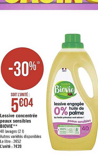 lessive concentrée peaux sensibles biovie