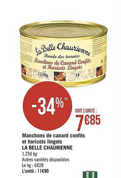 manchons de canard confits et haricots lingots la belle chaurienne