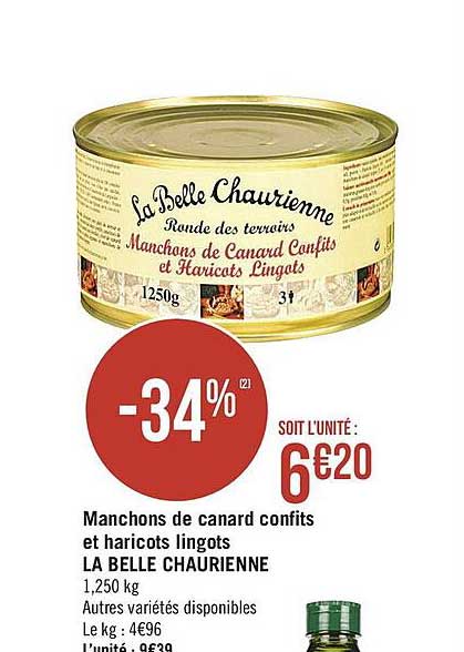 manchons de canard confits et haricots lingots la belle chaurienne