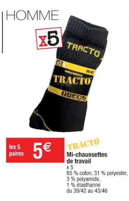 mi-chaussettes de travail tracto