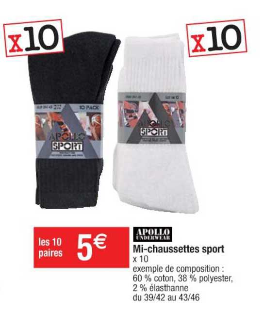 mi-chaussettes sport apollo