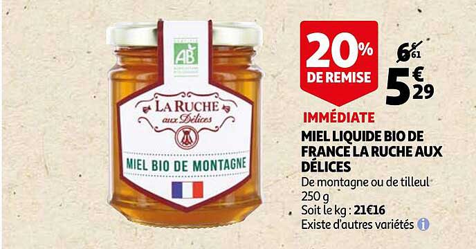 miel liquide bio de france la ruche aux délices