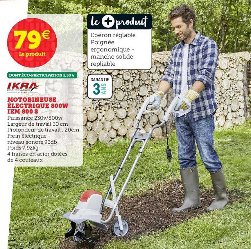 motobineuse électrique 800w iem 800 s ikra
