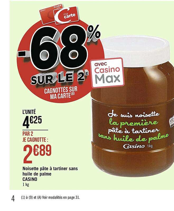 Noisette Pâte à Tartiner Sans Huile De Palme Casino
