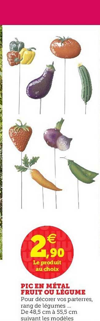 pic en métal fruit ou légume