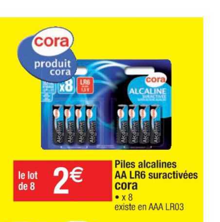 piles alcalines aa lr6 suractivées cora