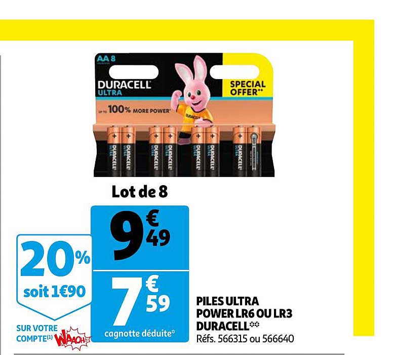piles ultra power lr6 ou lr3 duracell