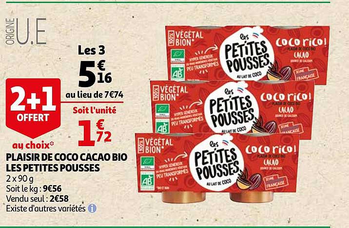 plaisir de coco cacao bio les petites pousses