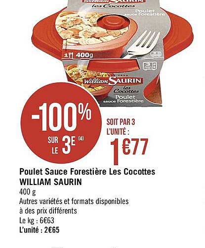 poulet sauce forestière les cocottes william saurin