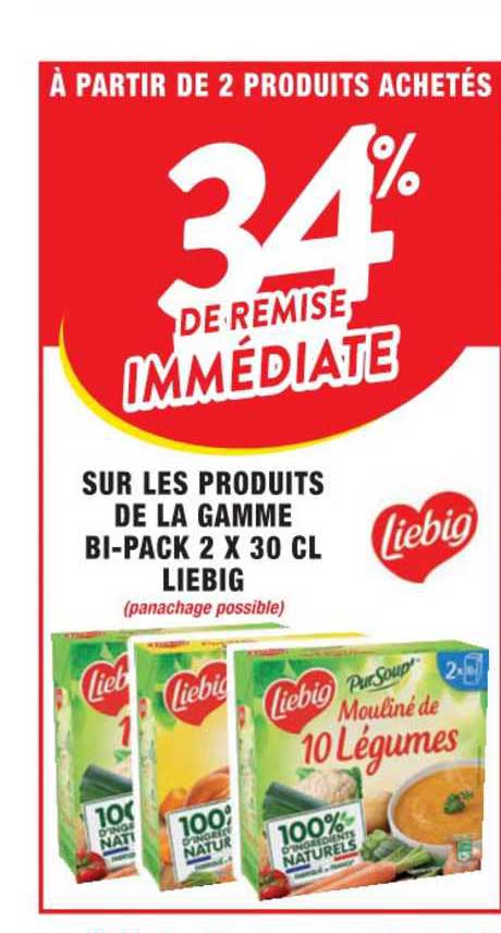 produits de la gamme bi-pack 2 x 30 cl liebig