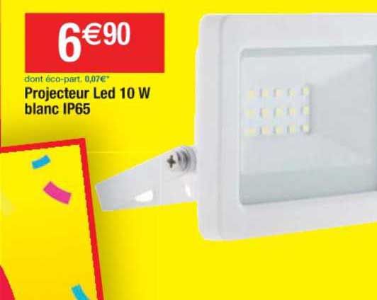 projecteur led 10 w blanc ip65