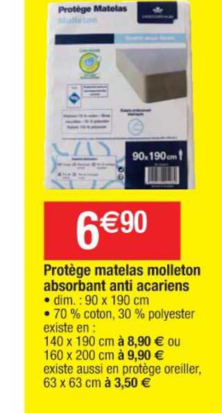protège matelas molleton absorbant anti acariens