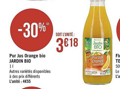 Pur Jus Orange Bio Jardin Bio