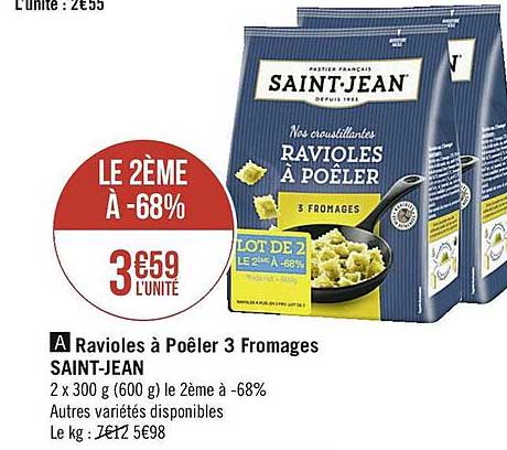 ravioles à poêler 3 fromages saint-jean