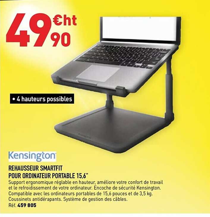 rehausseur smartfit pour ordinateur portable 15.6" kensington
