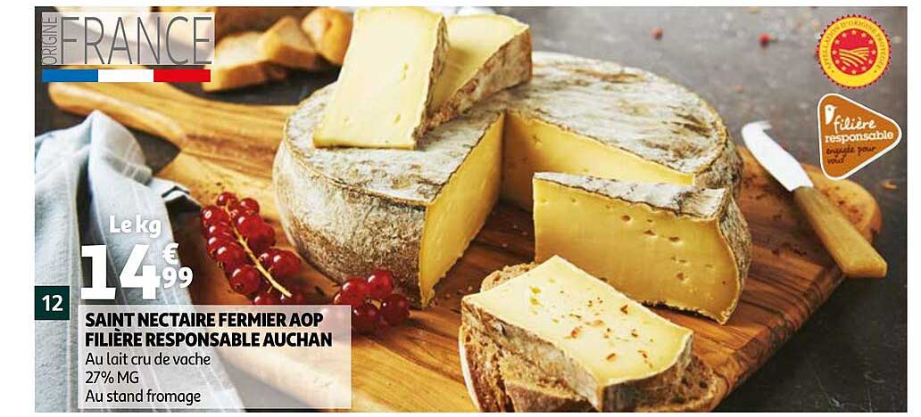 saint nectaire fermier aop filière responsable auchan