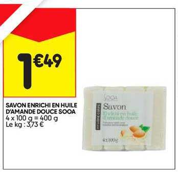 savon enrichi en huile d'amande douce sooa