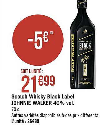 scotch whisky black label johnnie walker 40% vol.