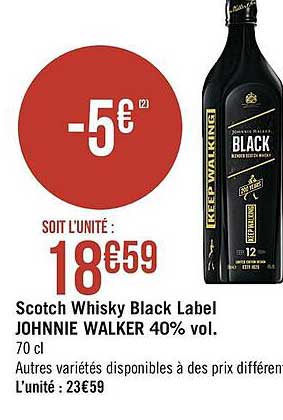 scotch whisky black label johnnie walker 40% vol.