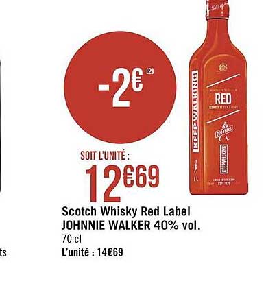 scotch whisky red label johnnie walker 40% vol.