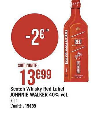 scotch whisky red label johnnie walker 40% vol.