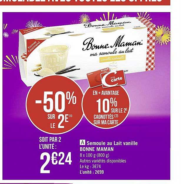 semoule au lait vanille bonne maman