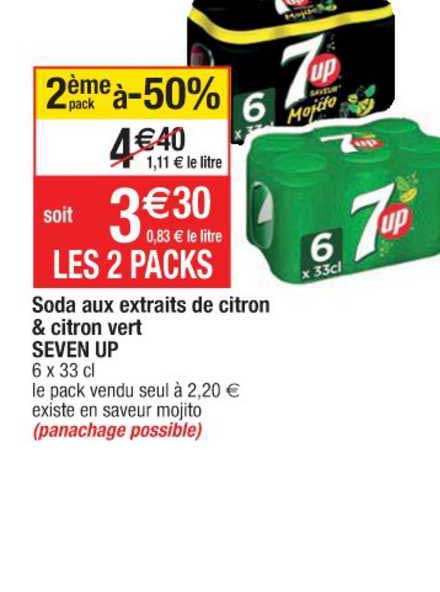 soda aux extraits de citron & citron vert seven up