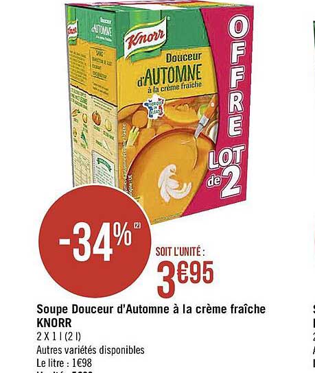 soupe douceur d'automne à la crème fraîche knorr