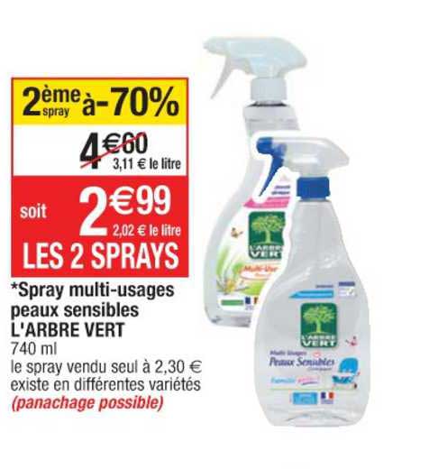 spray multi-usages peaux sensibles l'arbre vert